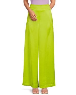 BCBGMAXAZRIA Flat Front Wide Leg Pants - Green