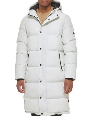 DKNY Classic Fit Quilted Parka Jacket - Gray