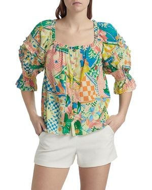 Ramy Brook Garden Lula Patchwork Print Button-front Top - Green