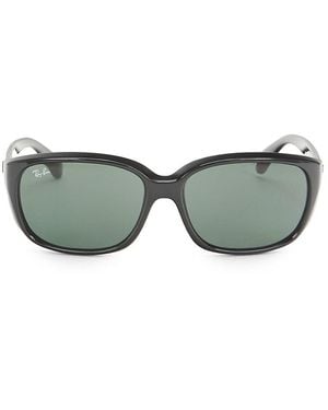 Ray-Ban Rb4161601 58Mm Rectangle Sunglasses - Green