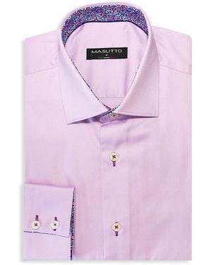 MASUTTO Lior Classic Fit Contrast Sport Shirt - Pink