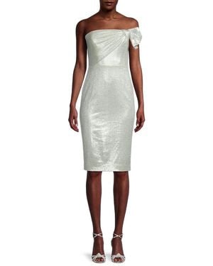 Black Halo Divina Metallic Sheath Dress - White