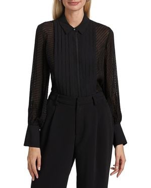 10 Crosby Derek Lam Oriel Dobby-dot Jacquard Shirt - Black