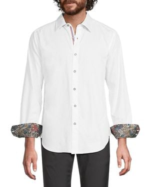 Robert Graham Carpe Diem Graphic Back Cotton Shirt - White