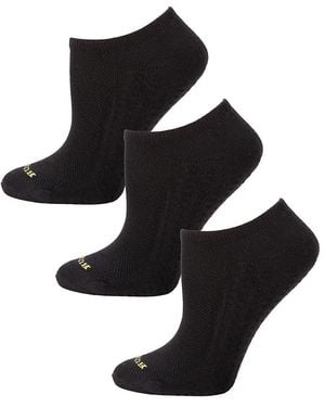 Hue 3-Pack Air Cushion No Show Socks - Black