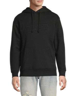 Scotch & Soda Logo Fleece Cotton-Blend Rleaxed-Fit Hoodie - Black