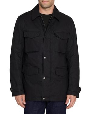 Sam Edelman Waxed Cotton Cargo Field Jacket - Black