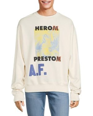 Heron Preston Drop Shoulder Print Sweatshirt - Natural