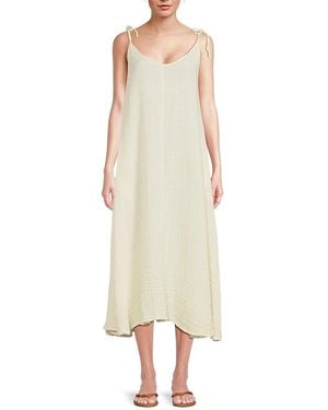 Gottex Solid Cotton Cover-Up Midi-Dress - Natural