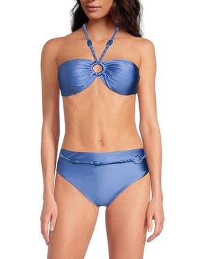 Red Carter O-Ring Bandeau Bikini Top - Blue