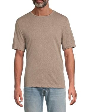 Saks Fifth Avenue Linen-Blend Crewneck T-Shirt - Gray