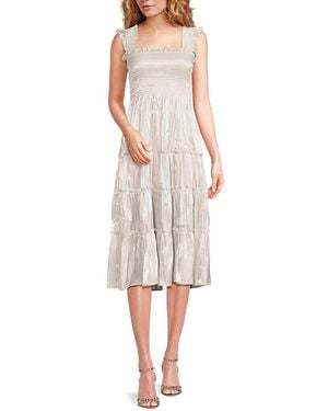 KOURT Calypso Tiered Midi Dress - Natural