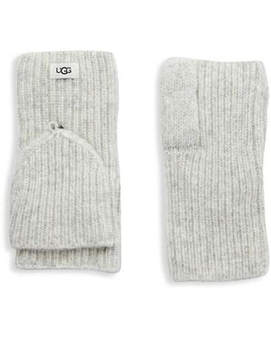 UGG Flip-Top Fingerless Gloves - White