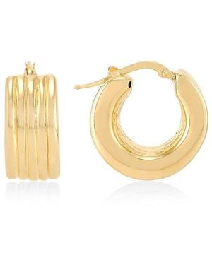 Saks Fifth Avenue 18K--Plated Sterling Multi-Row Hoop Earrings - Metallic
