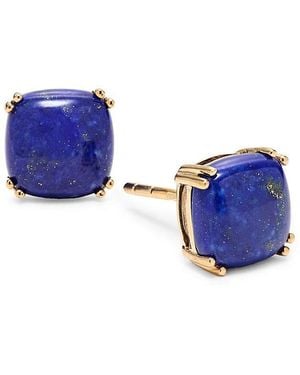 Saks Fifth Avenue 14K Goldplated Sterling & Lapis Lazuli Stud Earrings - Blue