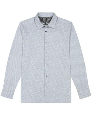 Robert Graham Asterisk Floral Stretch Cotton Shirt - Blue