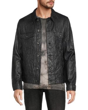 Zadig & Voltaire 'Crinkle Leather Jacket - Black