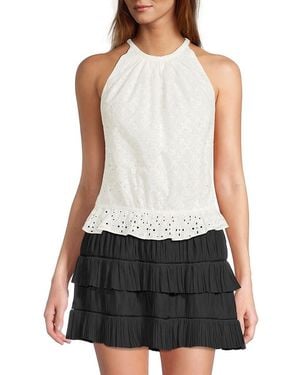 Ramy Brook Sidnee Eyelet Halter Top - White