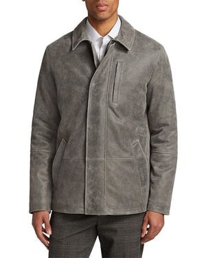 Saks Fifth Avenue Collection Suede Zip Jacket - Gray