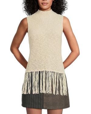 Rails Fringe Cotton-Blend Sweater Tank - White