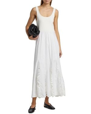 10 Crosby Derek Lam Maeleyse Mixed Media Lace Dress - White
