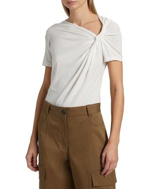 A.L.C. A. L.C. Liz Gathered Cotton T-Shirt - White