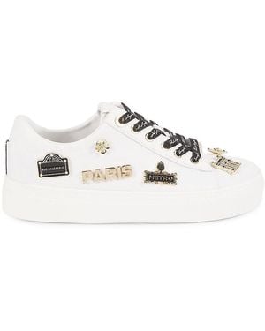 Karl Lagerfeld Cate Embellished Low-Top Sneakers - Metallic