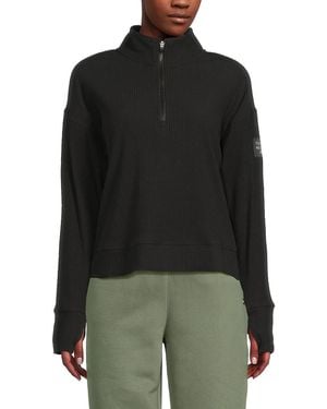 Tommy Hilfiger Ribbed Brushed Cotton-Blend Sweatshirt - Black