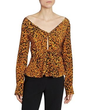 Altuzarra Prasini Printed Silk Top - Black