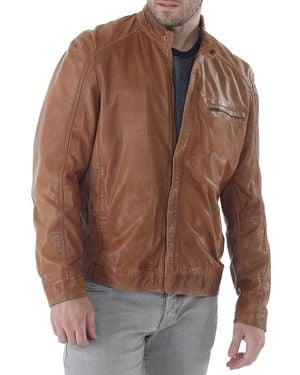 Missoni Classic Fit Perforated Leather Jacket - Brown