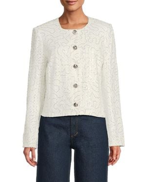 Karl Lagerfeld Intricate Sequin Jacket - White