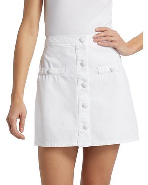 L'Agence Kris Denim Miniskirt - White