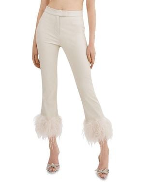 Lamarque Pagetta Feather Trim Trousers - Natural