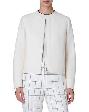 Akris Punto Boiled Wool Boxy Jacket - Gray