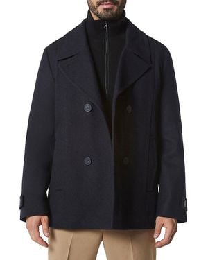 Andrew Marc Danton Melton Wool Blend Peacoat - Blue