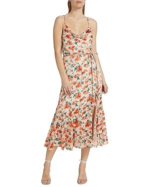 Alice + Olivia Lissa Floral Cowl Midi-Dress - Natural