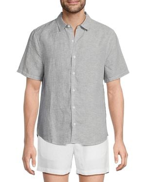 Onia Linen-Blend Button-Front Shirt - Grey