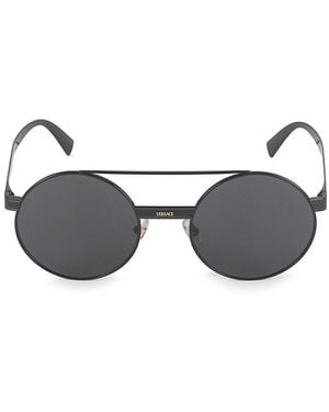 Versace 52mm Round Sunglasses - Black