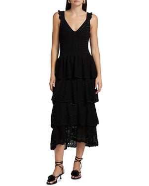 FARM Rio Crochet Sleeveless Midi-Dress - Black