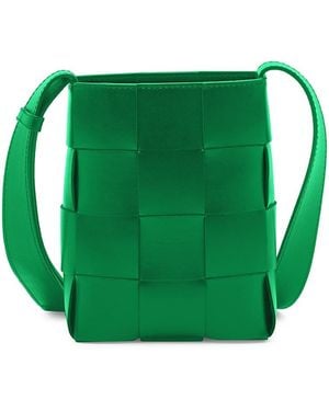 Bottega Veneta Woven Leather Phone Pouch - Green