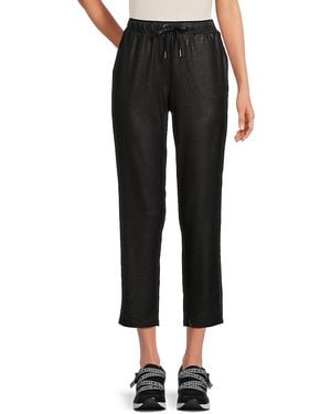 Andrew Marc Snake Print Drawstring Cropped Trousers - Black