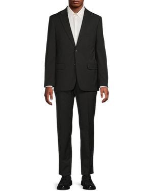Tommy Hilfiger Wool-Blend Two-Button Suit - Black