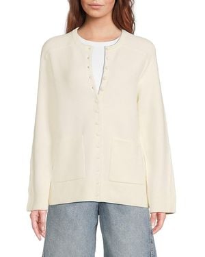 Rag & Bone Bridget Rib-Knit Wool-Blend Cardigan - Natural