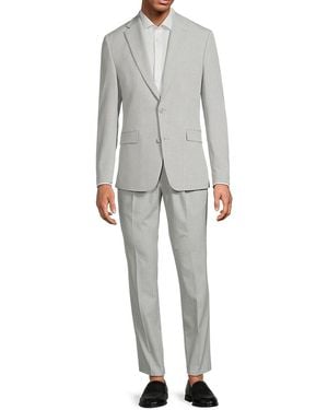 Karl Lagerfeld Striped Modern Fit Suit - Grey