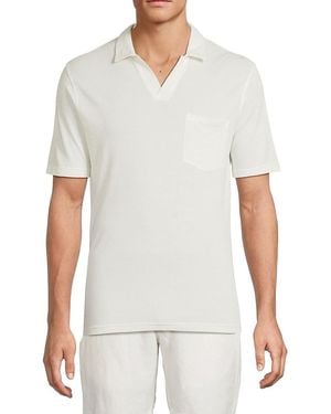 Onia Johnny Collar Pique Cotton Polo Shirt - White