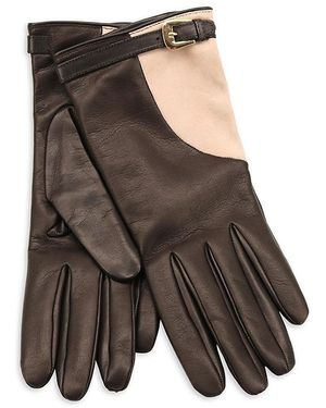 Portolano Colourblock Leather Gloves - Grey
