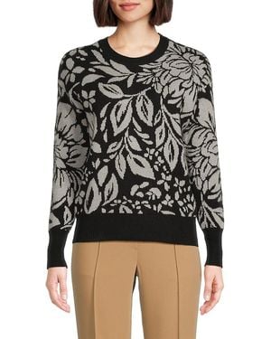 Ellen Tracy Floral Crewneck Jumper - Red