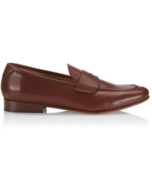 Saks Fifth Avenue Collection Leather Penny Loafers - Brown