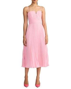 Zac Posen Wicked X Pleated Chiffon Midi-Dress - Pink