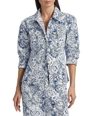 Cinq À Sept Sketchbook Floral Scrunched Canyon Jacket - Blue